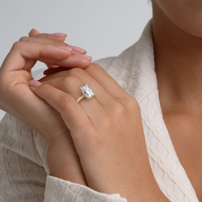 Cathedral Pavé Basket and Bridge Engagement Ring