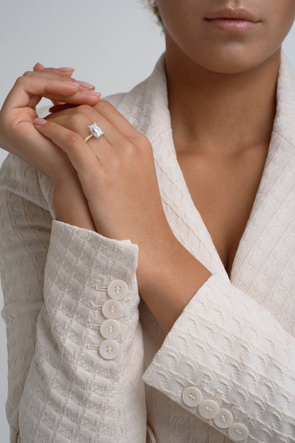 Cathedral Pavé Basket and Bridge Engagement Ring