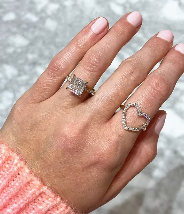 Classic Hidden Wrap and Pavé Band Diamond Ring Setting