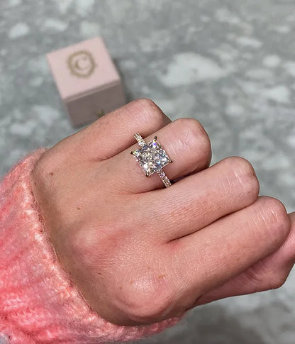 Classic Hidden Wrap and Pavé Band Diamond Ring Setting