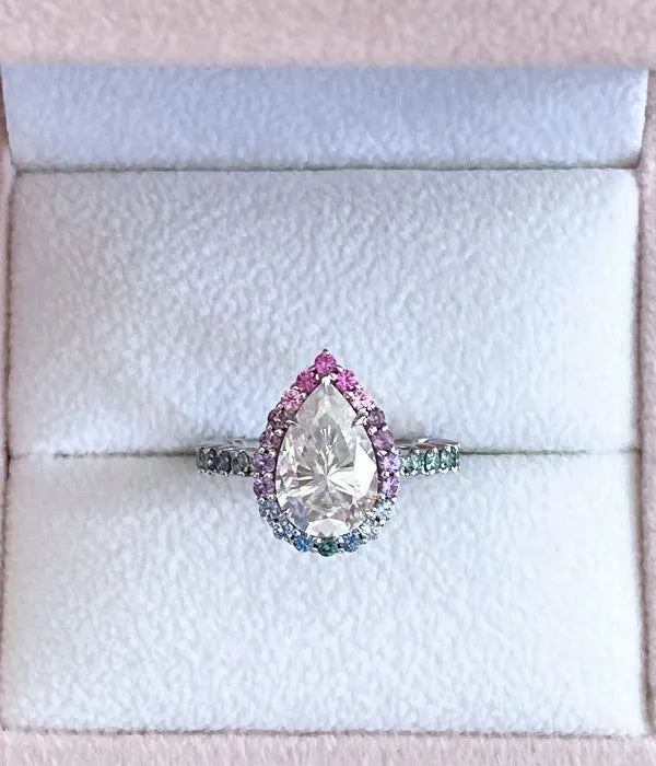 Pastel Halo Diamond Ring Setting