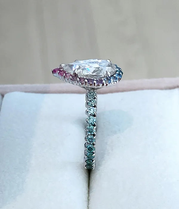 Pastel Halo Diamond Ring Setting
