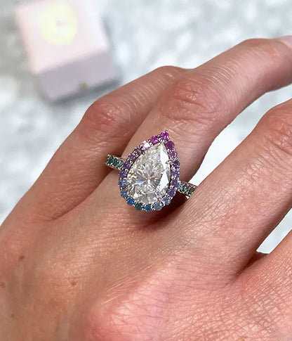 Pastel Halo Diamond Ring Setting