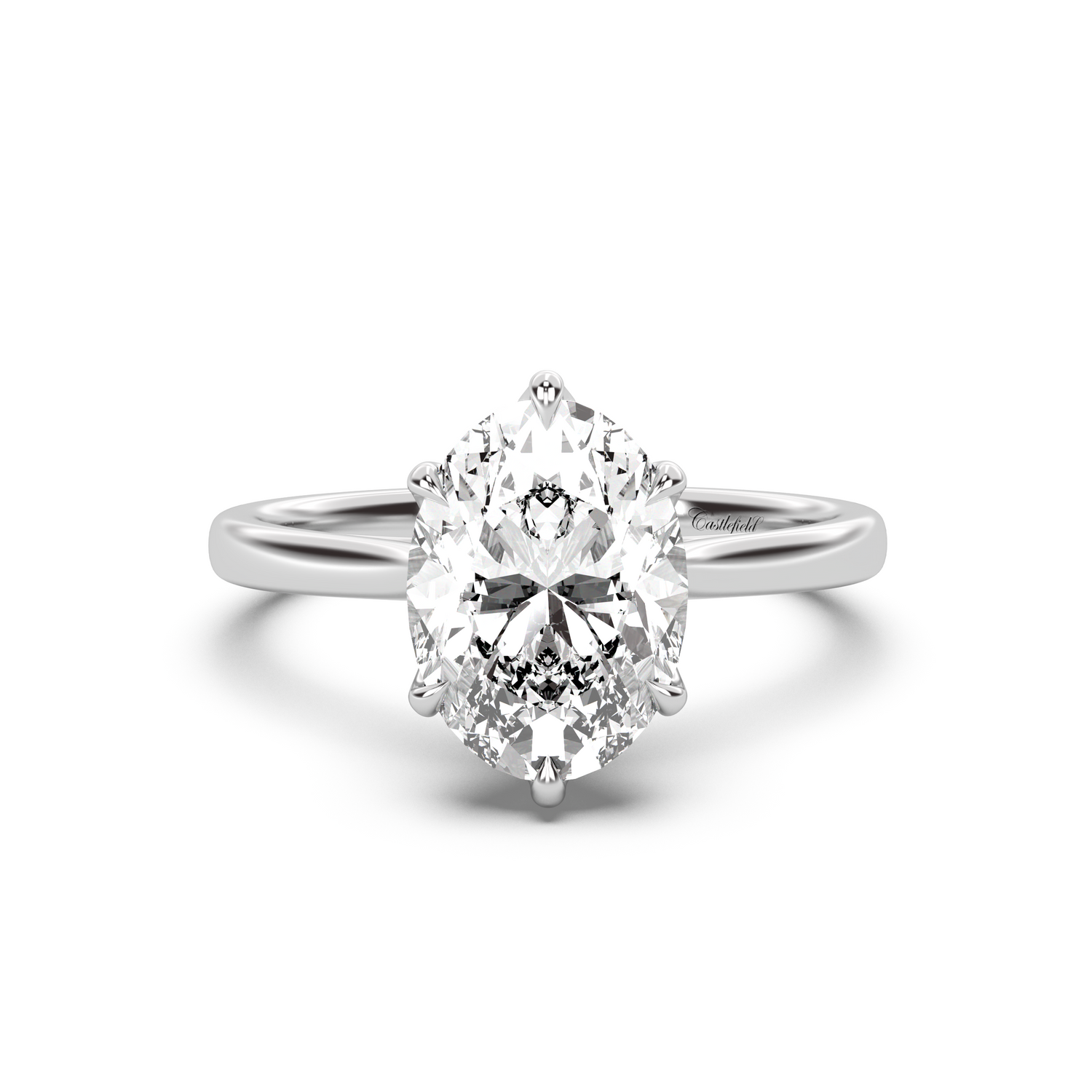Classic Petal Cathedral Diamond Ring Setting