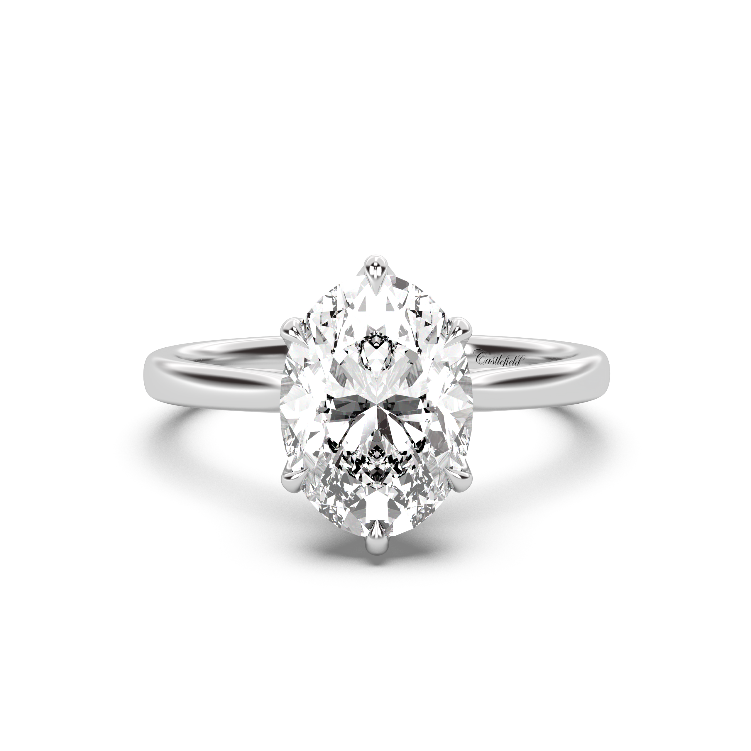 Classic Petal Cathedral Diamond Ring Setting