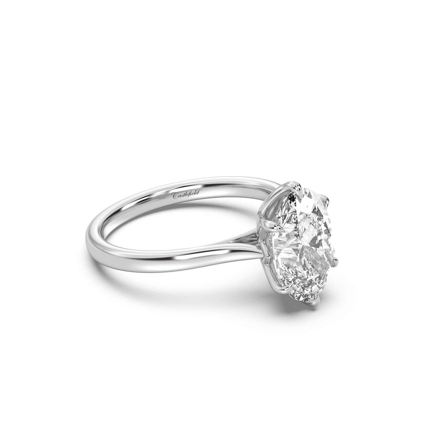 Classic Petal Cathedral Diamond Ring Setting