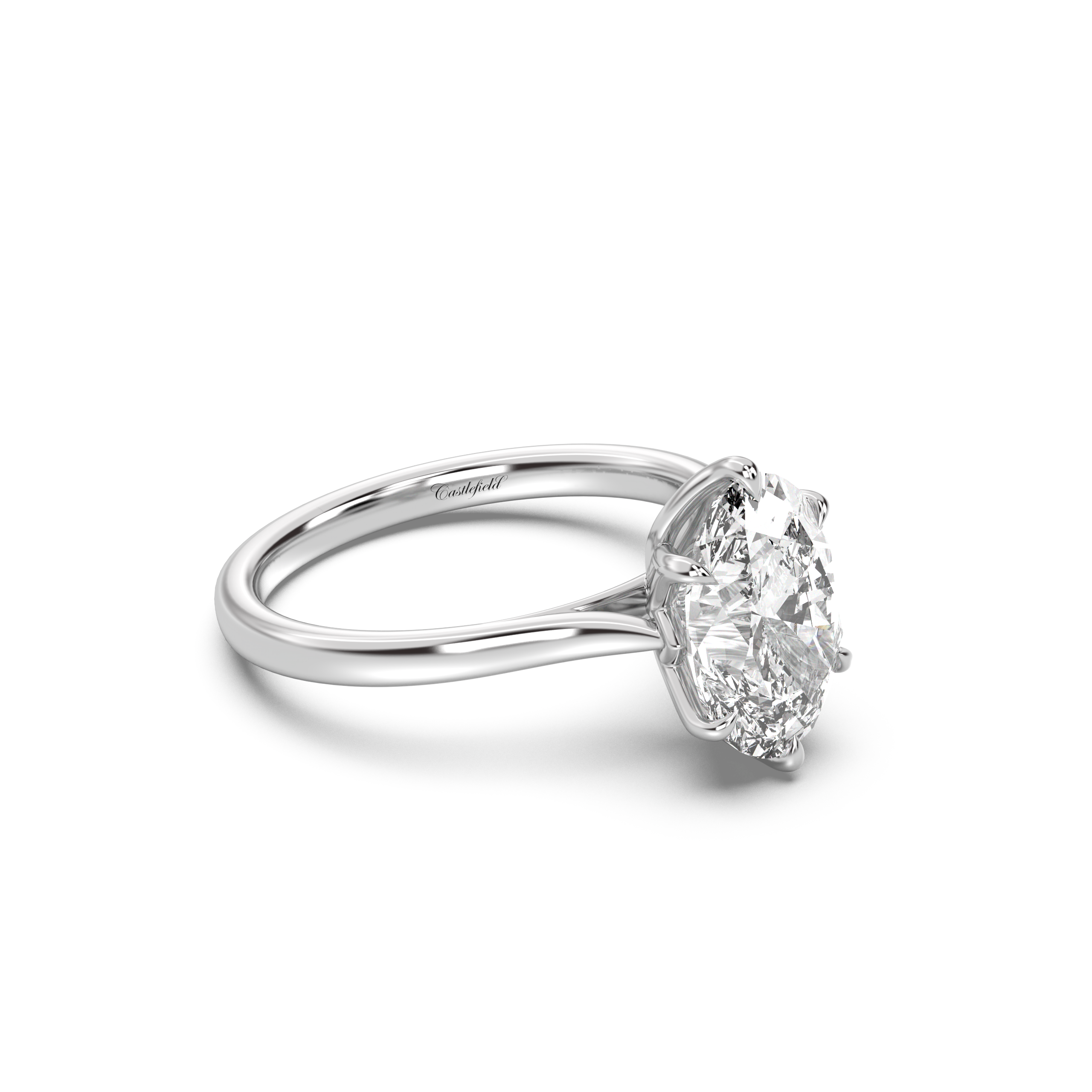 Classic Petal Cathedral Diamond Ring Setting