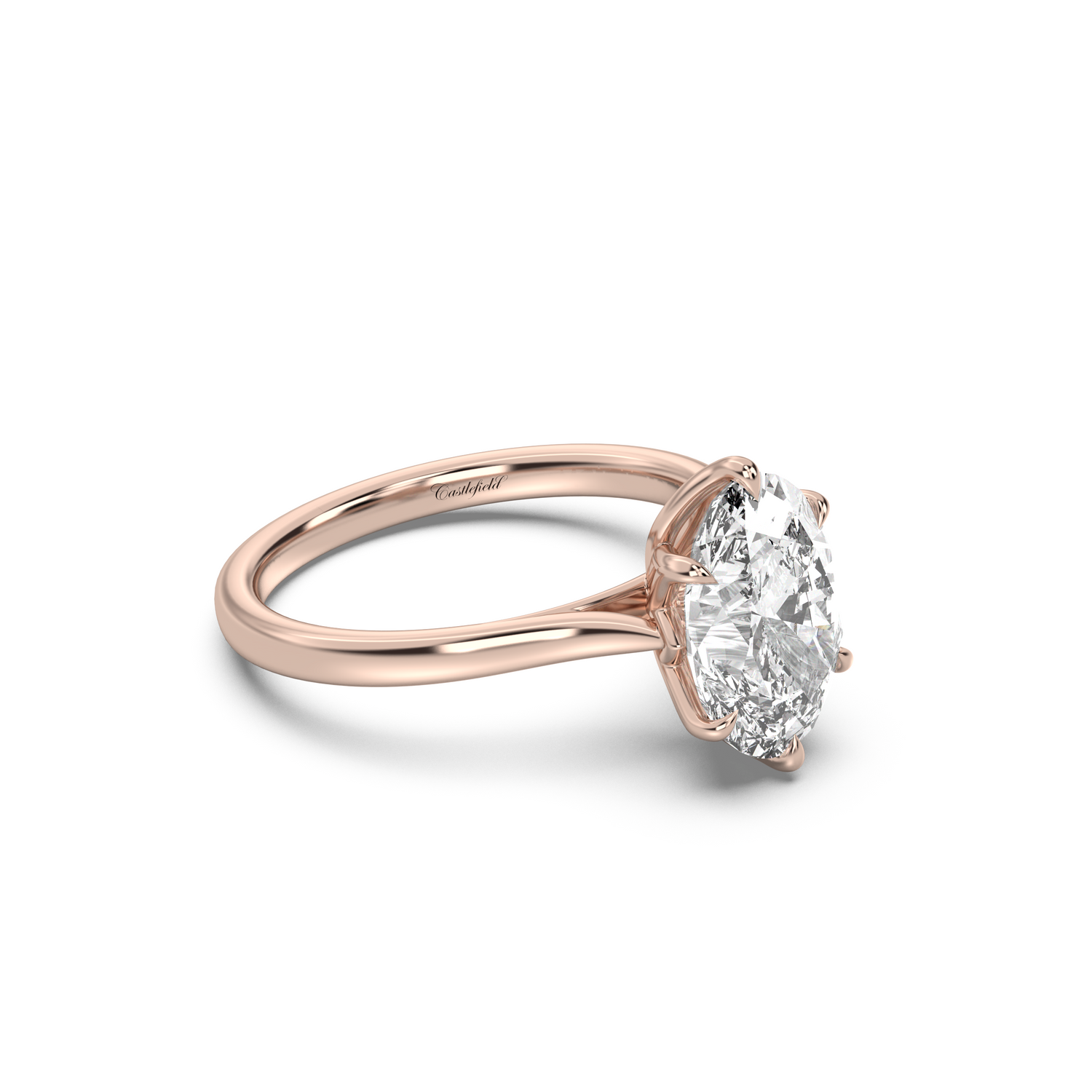 Classic Petal Cathedral Diamond Ring Setting