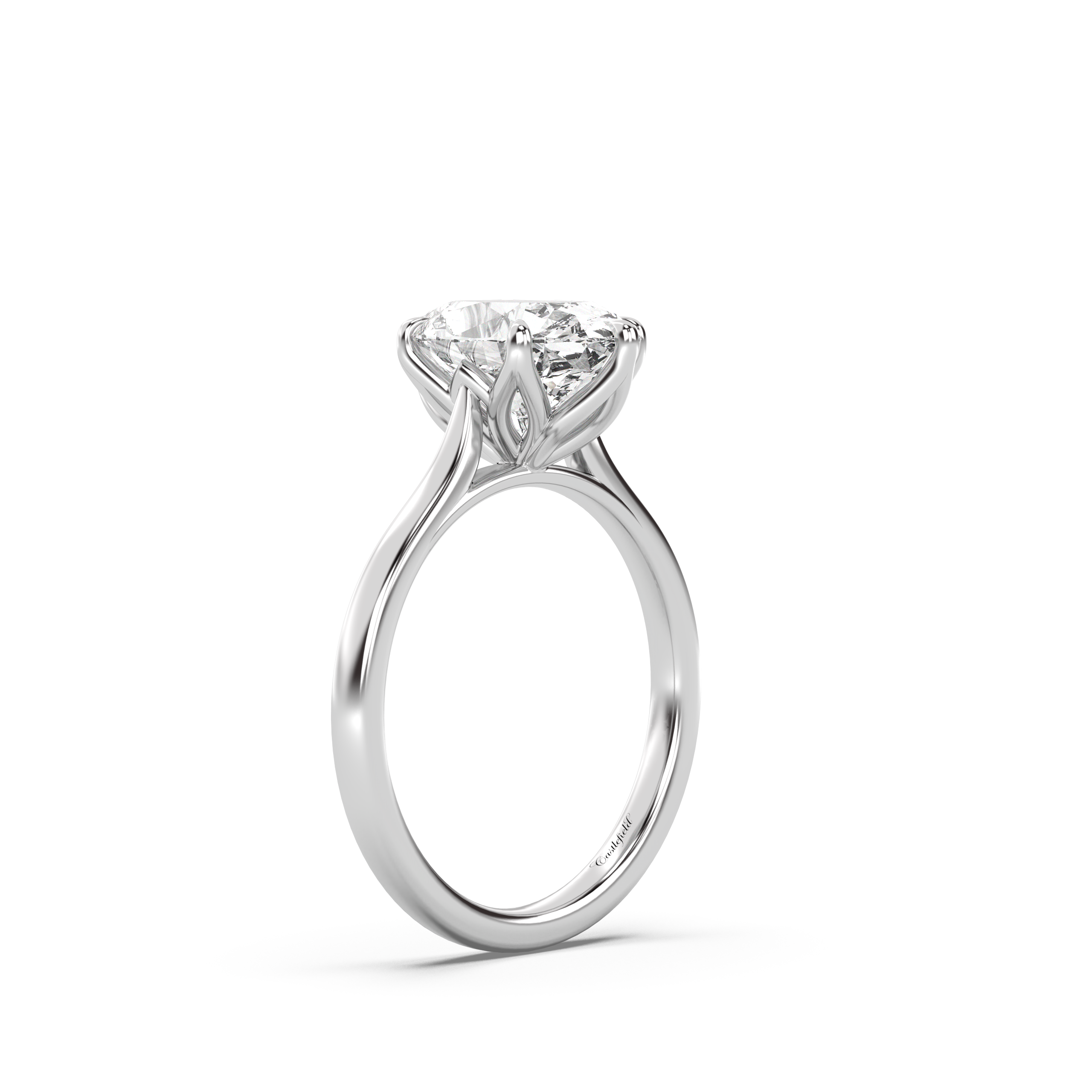 Classic Petal Cathedral Diamond Ring Setting