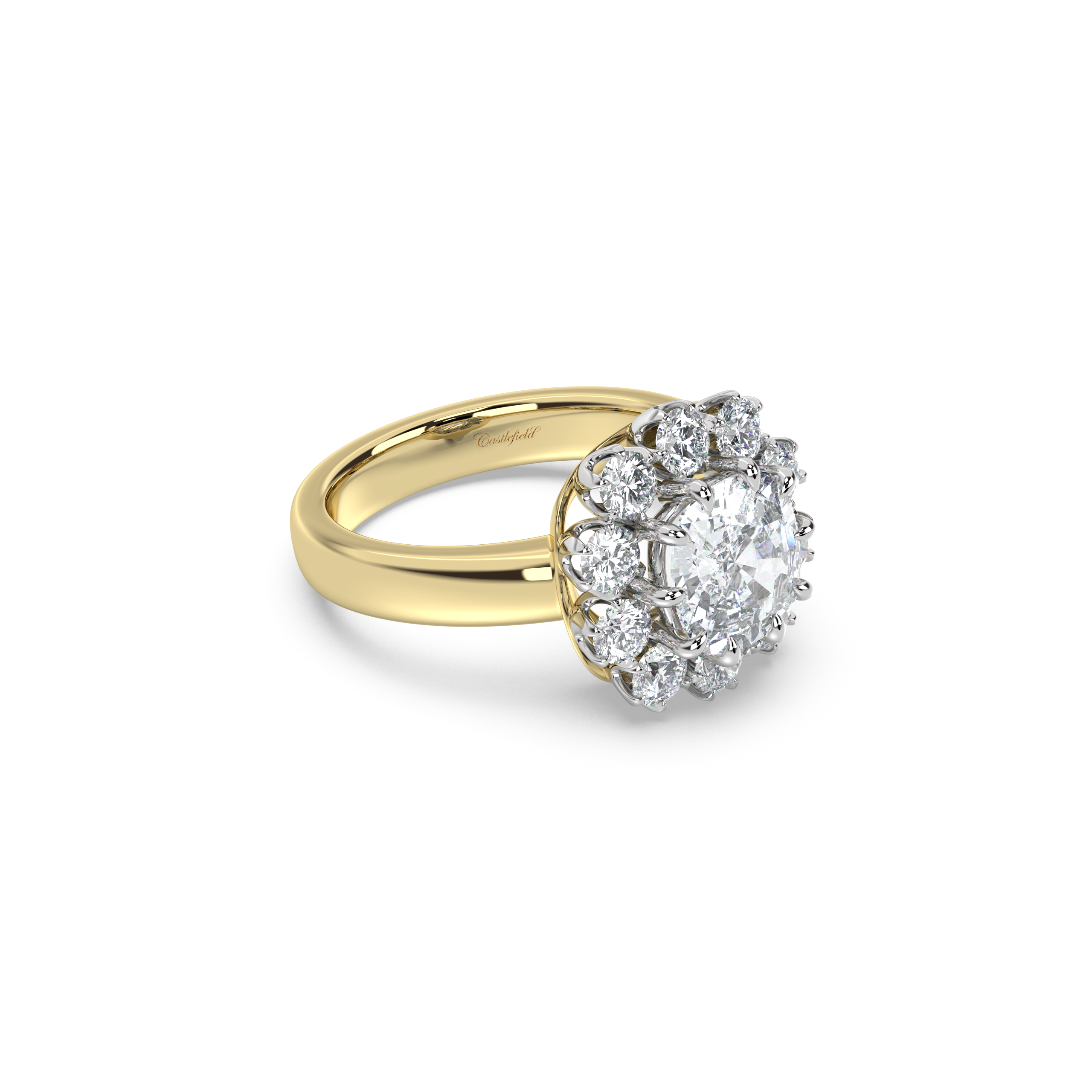 Antique Cluster Two-Tone Diamond Ring