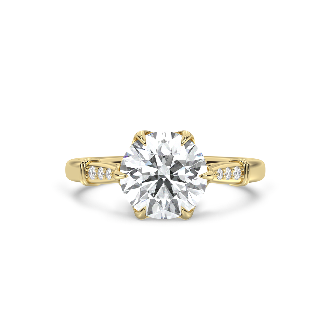 Cathedral Basket Micro Pavé Engagement Ring