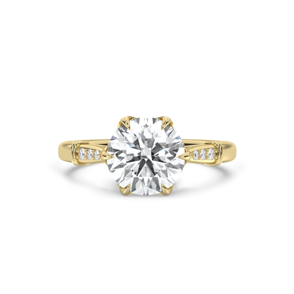 Cathedral Basket Micro Pavé Moissanite Engagement Ring