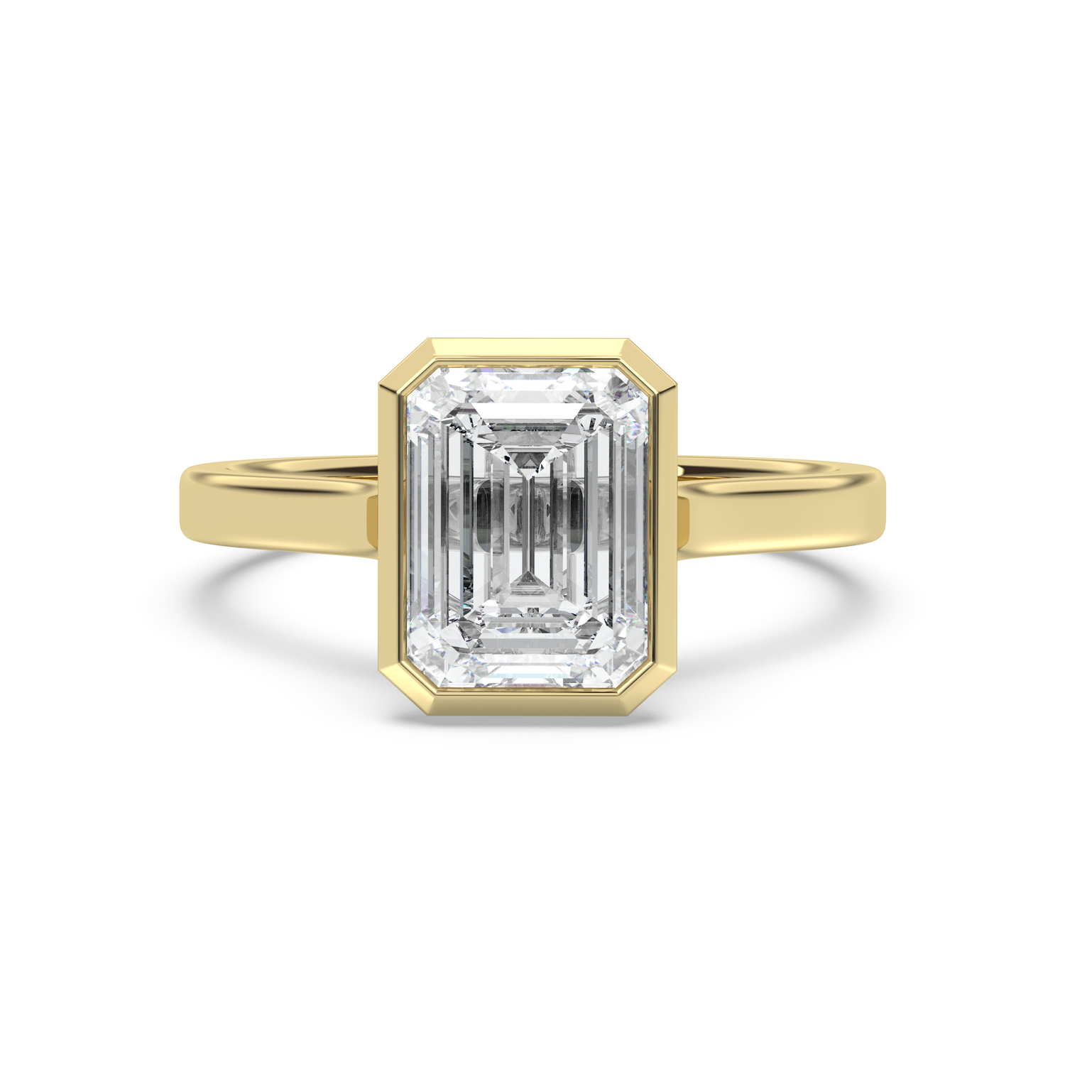 Cathedral Bezel Solitaire Moissanite Engagement Ring