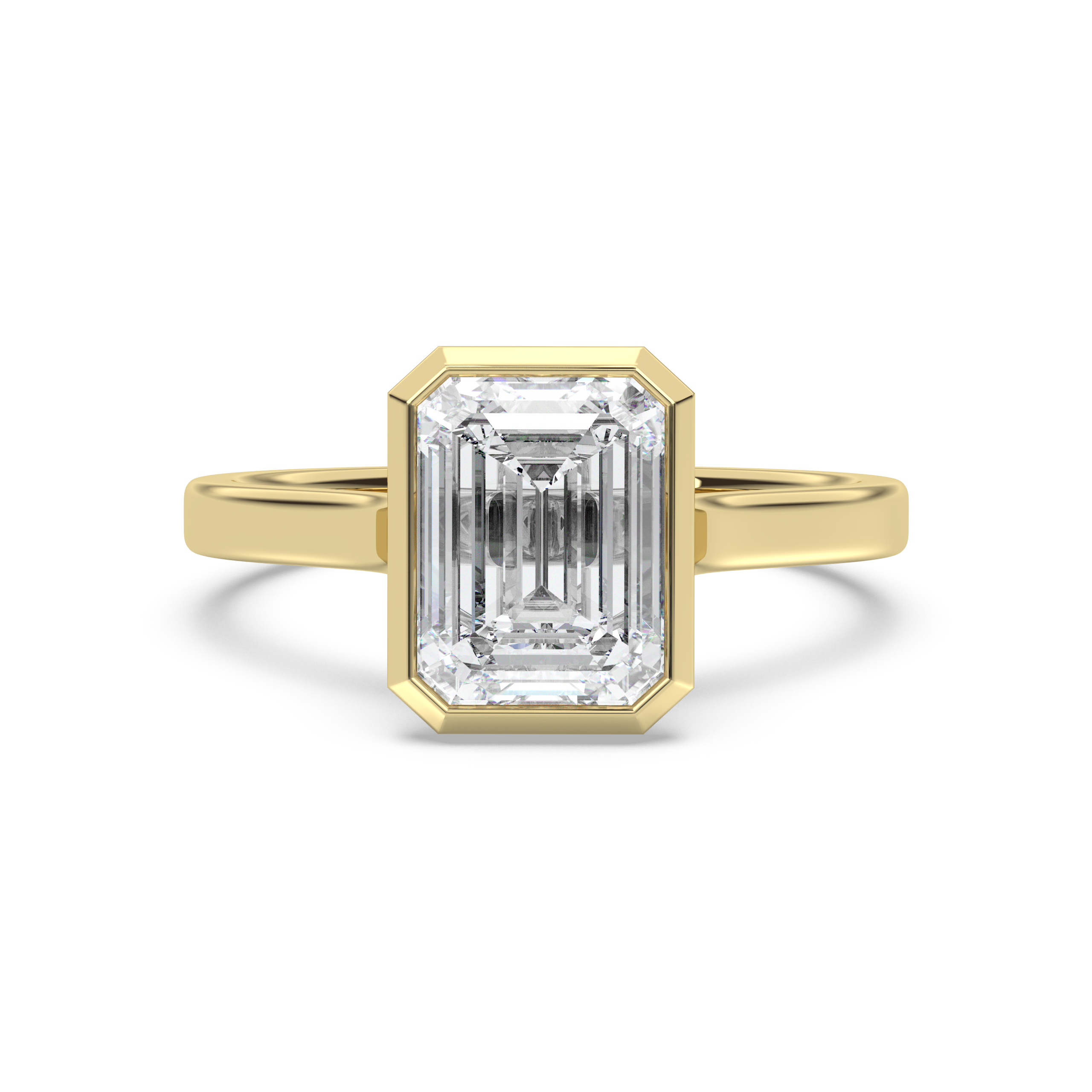 Cathedral Bezel Solitaire Moissanite Engagement Ring