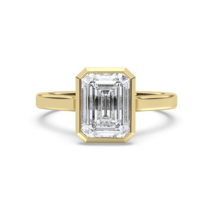 Cathedral Bezel Solitaire Moissanite Engagement Ring