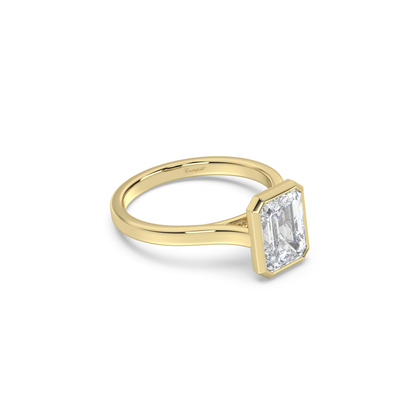 Cathedral Bezel Solitaire Moissanite Engagement Ring