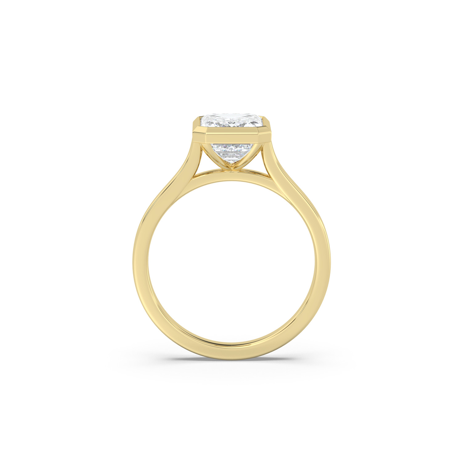 Cathedral Bezel Solitaire Moissanite Engagement Ring