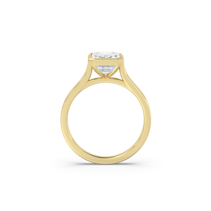 Cathedral Bezel Solitaire Moissanite Engagement Ring