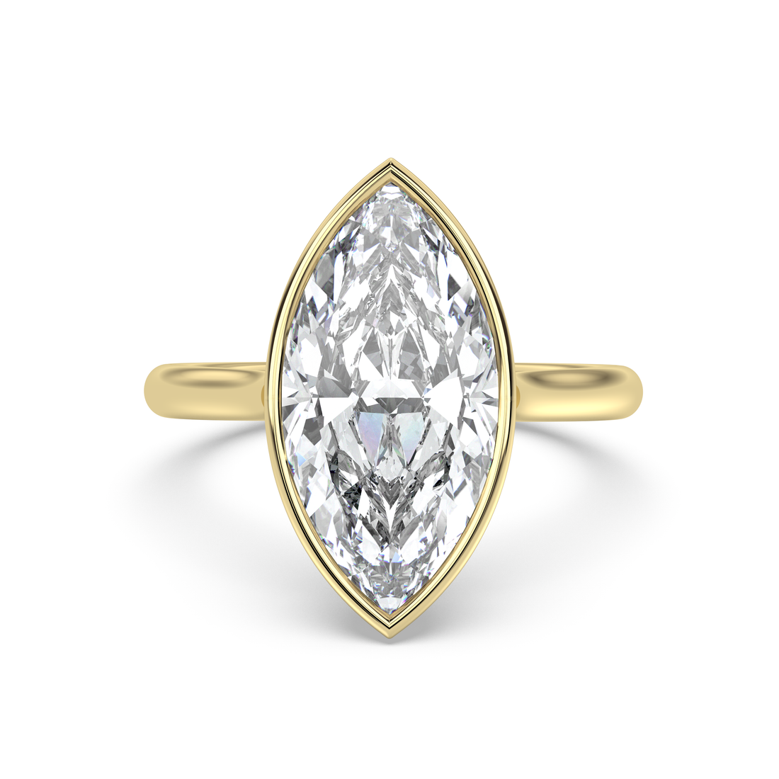 Cathedral Bezel Solitaire with Petals Diamond Ring