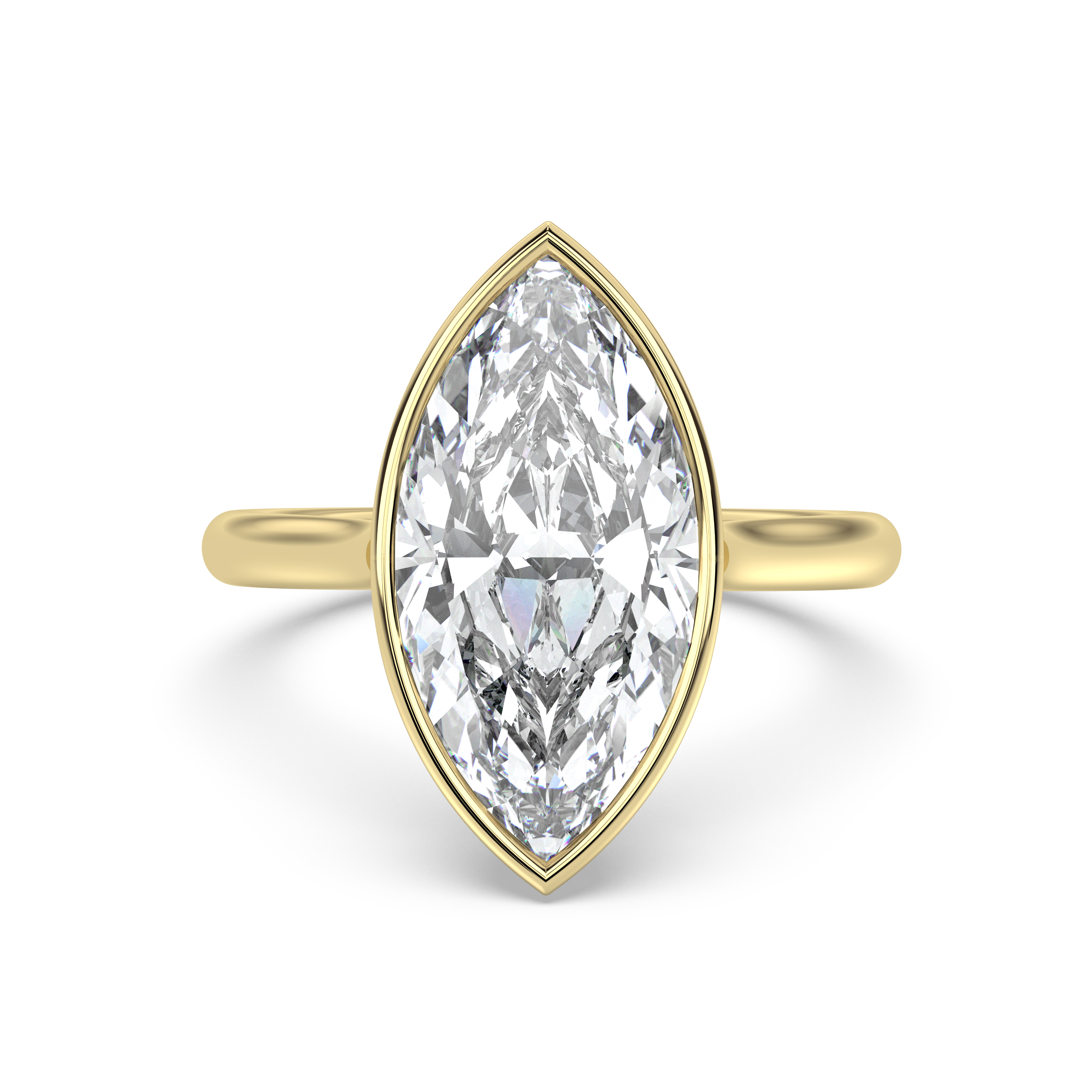 Cathedral Bezel Solitaire with Petals Diamond Ring