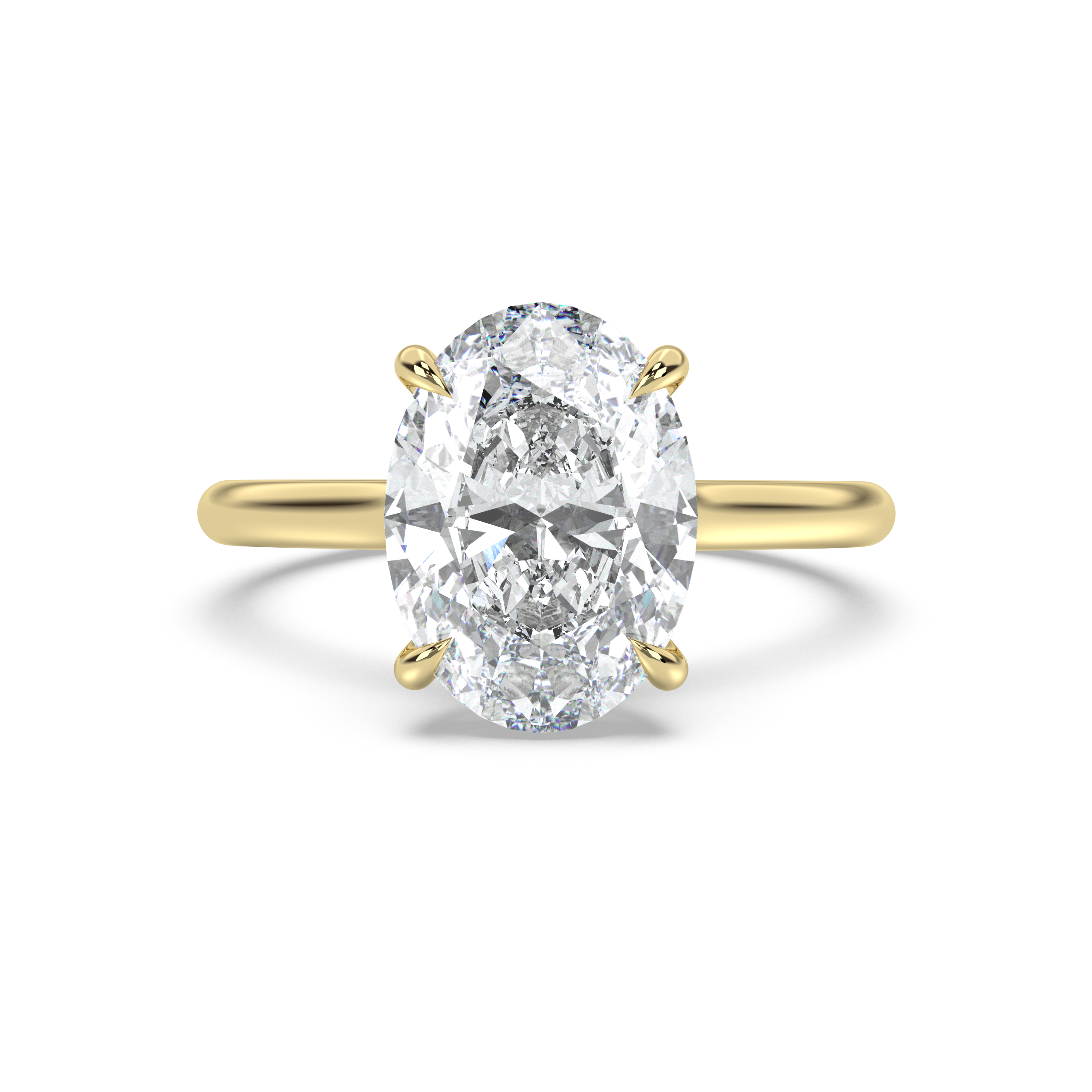 Cathedral Hidden Halo Engagement Ring