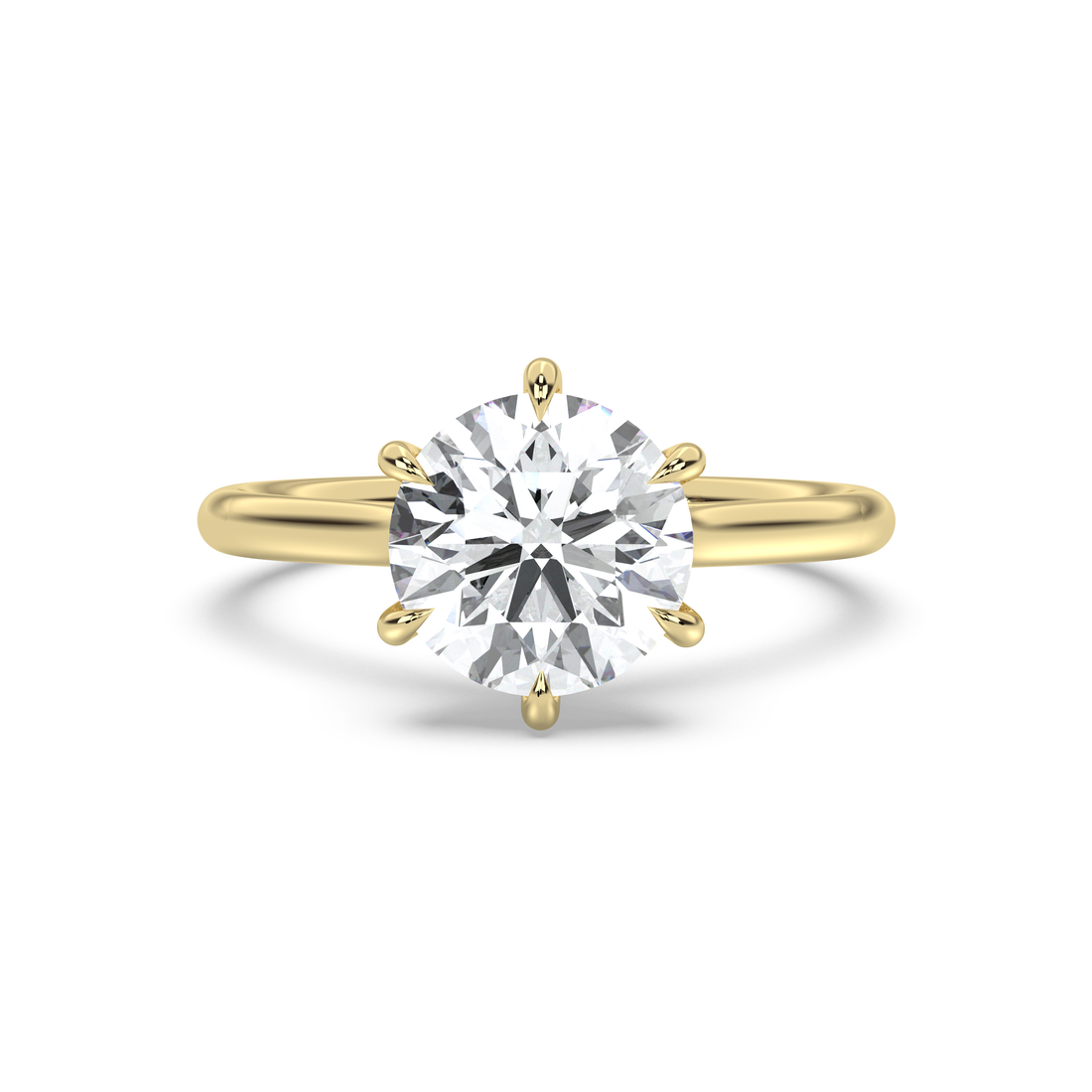 Cathedral 6-Prong Hidden Halo and Pavé Bridge Engagement Ring