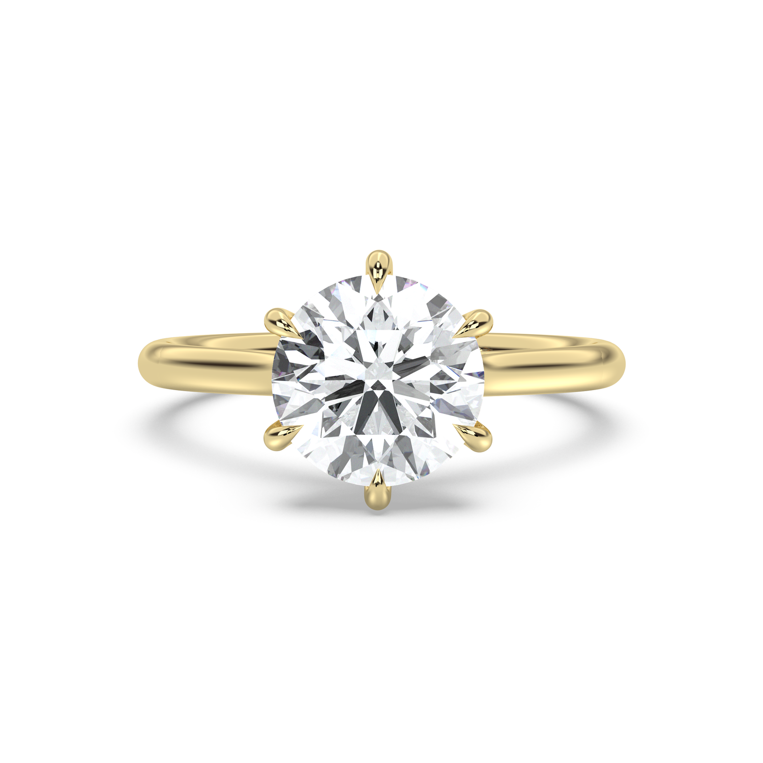 Cathedral 6-Prong Hidden Halo and Pavé Bridge Diamond Ring