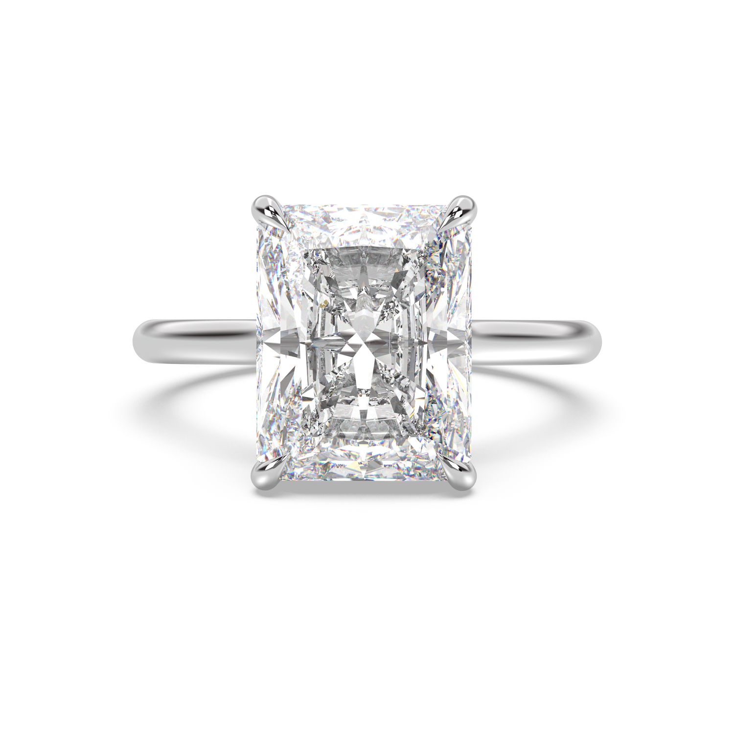 Cathedral Hidden Halo Engagement Ring