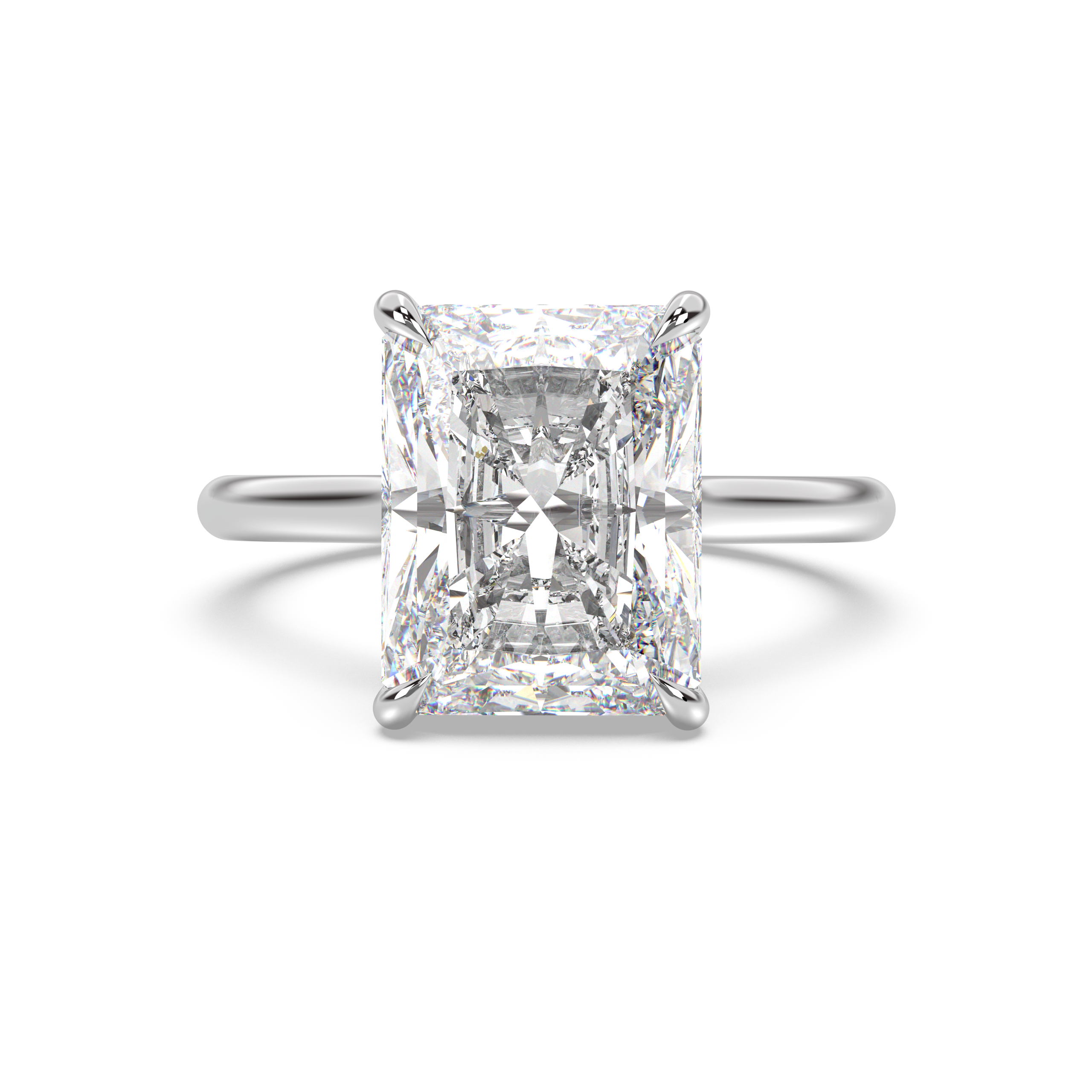 Cathedral Hidden Halo Engagement Ring