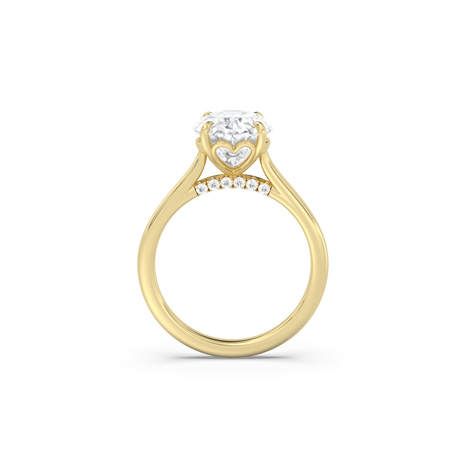 Signature Cathedral Hidden Heart with Pavé Bridge Engagement Ring