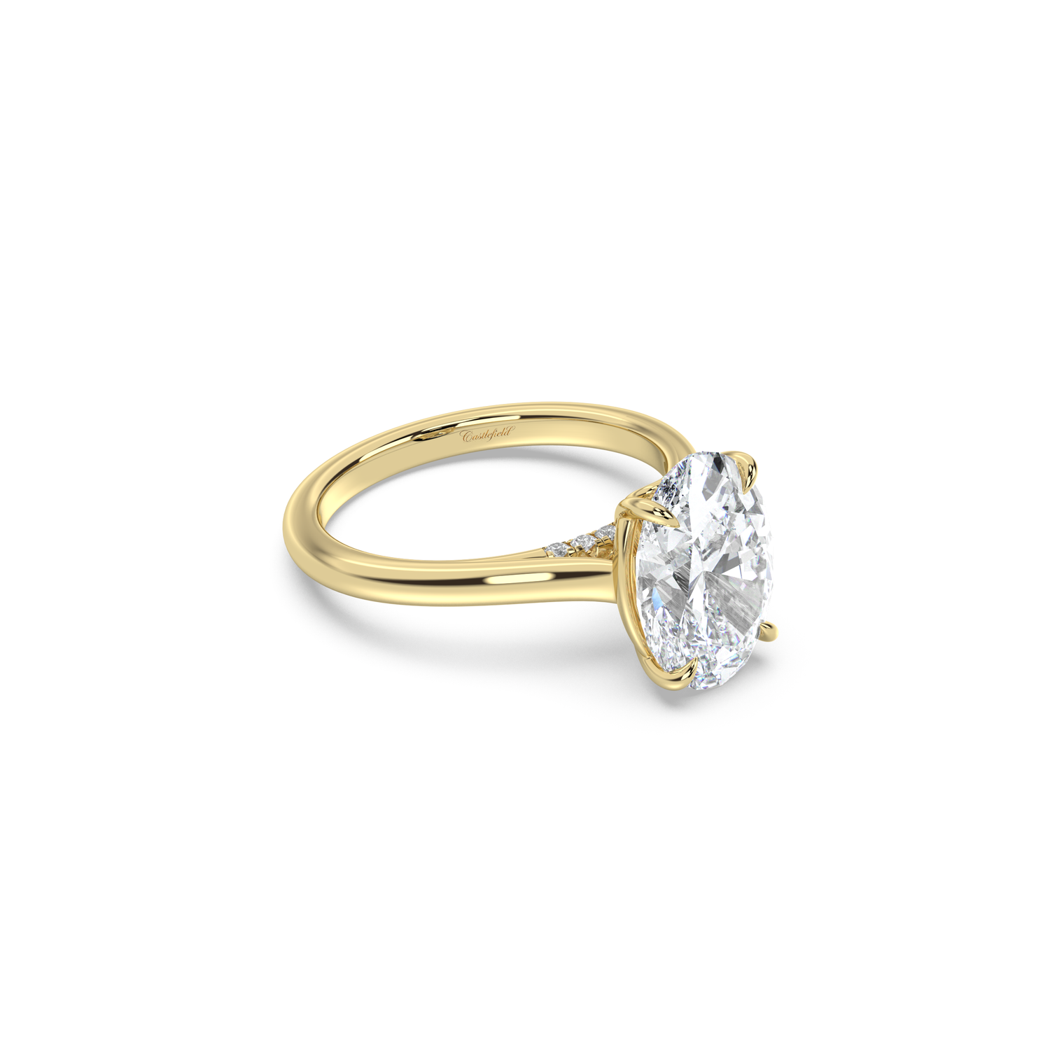 Signature Cathedral Hidden Heart with Pavé Bridge Engagement Ring