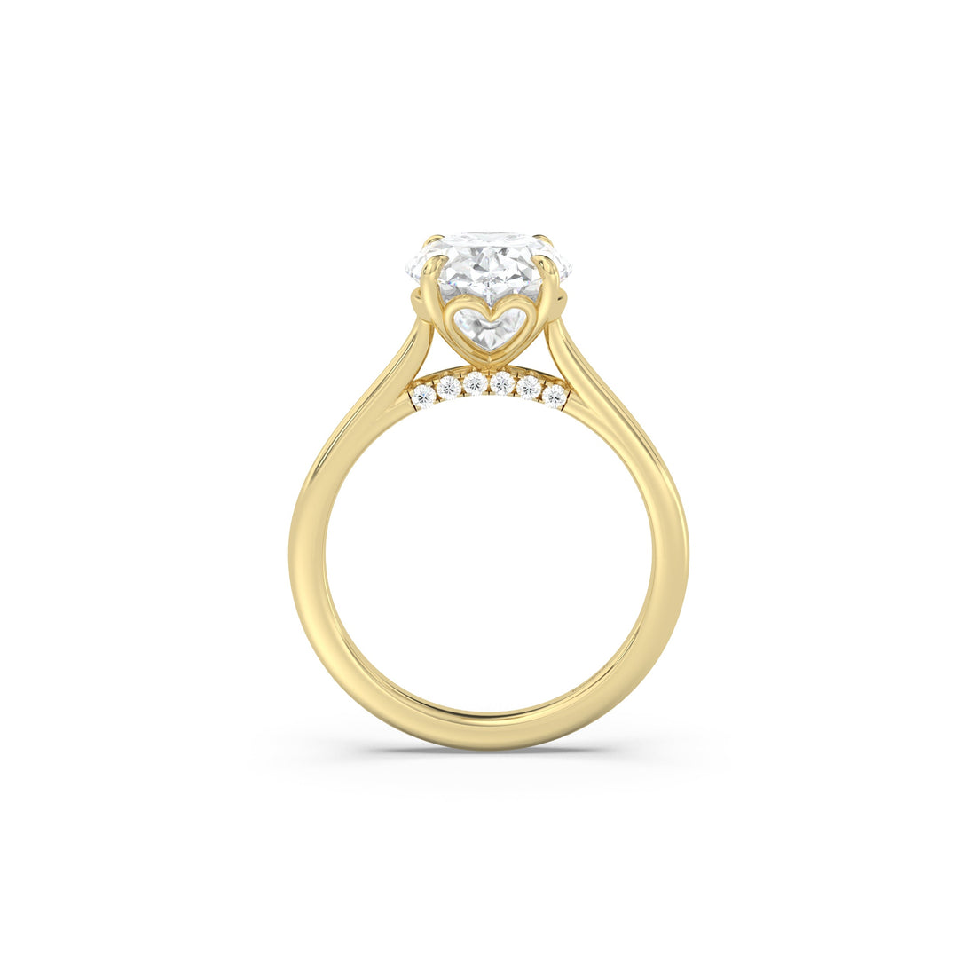 Signature Cathedral Hidden Heart with Pavé Bridge Diamond Ring
