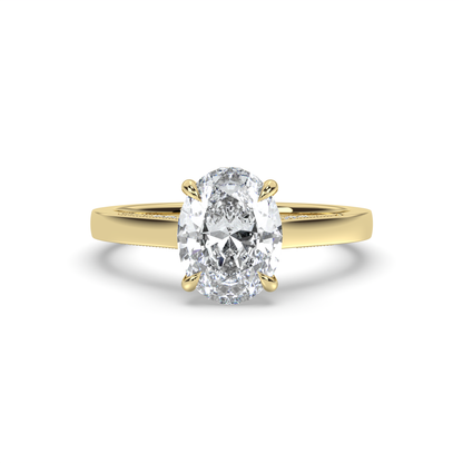 Signature Cathedral Inlaid Stone Hidden Halo Engagement Ring