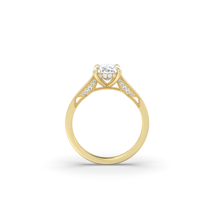 Signature Cathedral Inlaid Stone Hidden Halo Engagement Ring