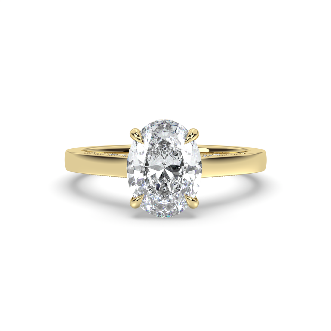 Signature Cathedral Inlaid Stone Hidden Halo Diamond Ring