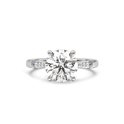 Cathedral Micro Pavé Moissanite Engagement Ring