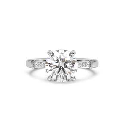 Cathedral Micro Pavé Diamond Ring