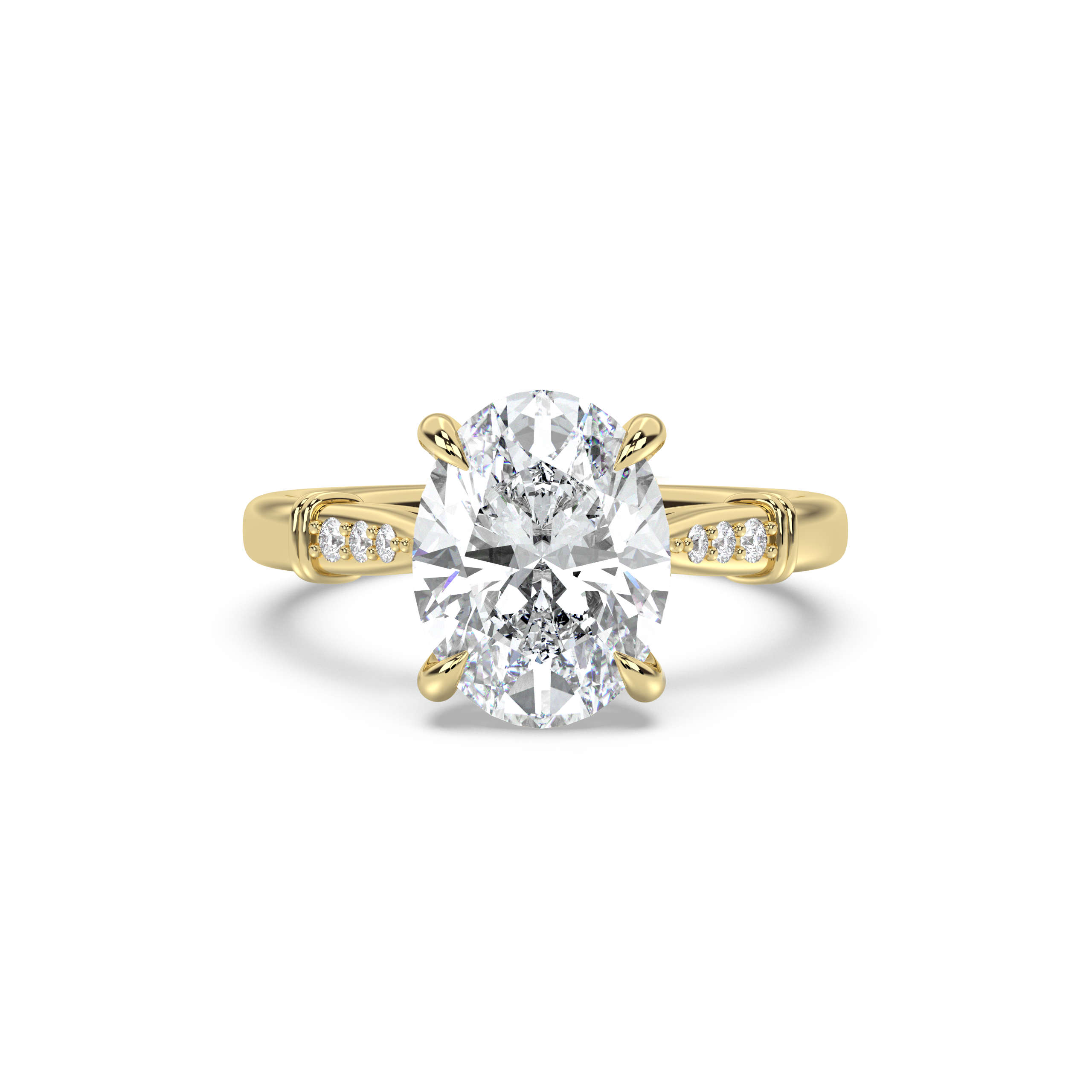 Cathedral Micro Pavé Moissanite Engagement Ring
