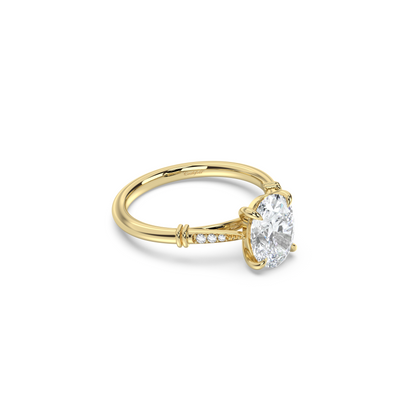 Cathedral Micro Pavé Moissanite Engagement Ring