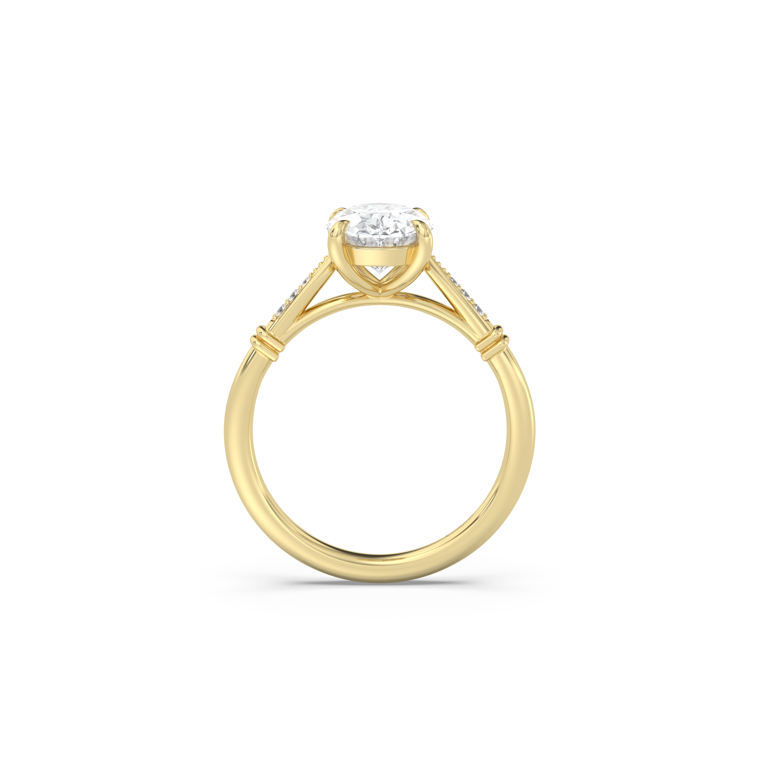 Cathedral Micro Pavé Moissanite Engagement Ring