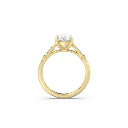 Cathedral Micro Pavé Moissanite Engagement Ring