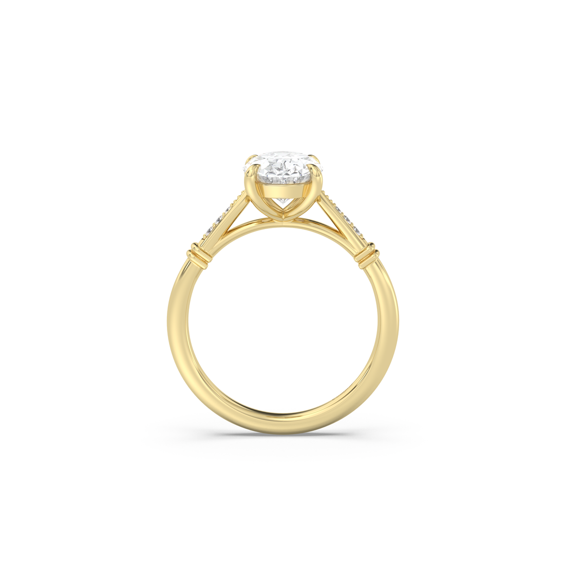 Cathedral Micro Pavé Diamond Ring