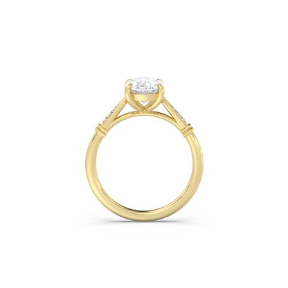 Cathedral Micro Pavé Diamond Ring