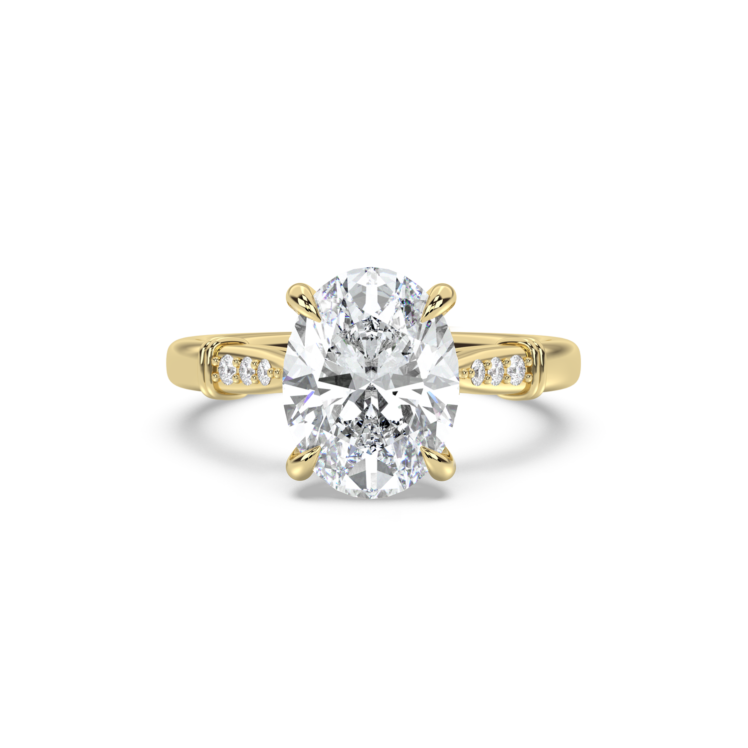 Cathedral Micro Pavé Diamond Ring