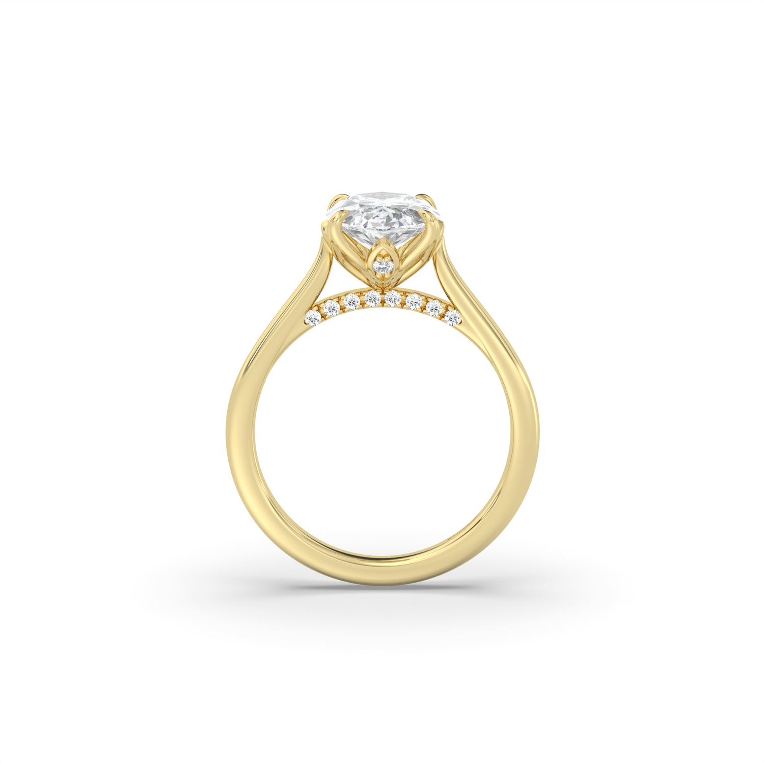 Signature Cathedral Petal and Pavé Bridge Engagement Ring