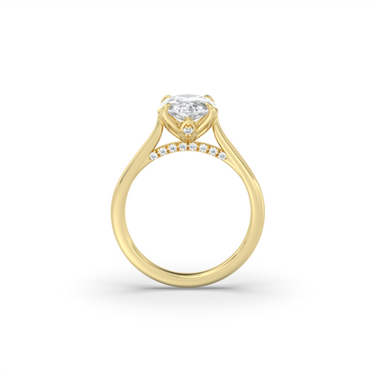 Signature Cathedral Petal and Pavé Bridge Engagement Ring