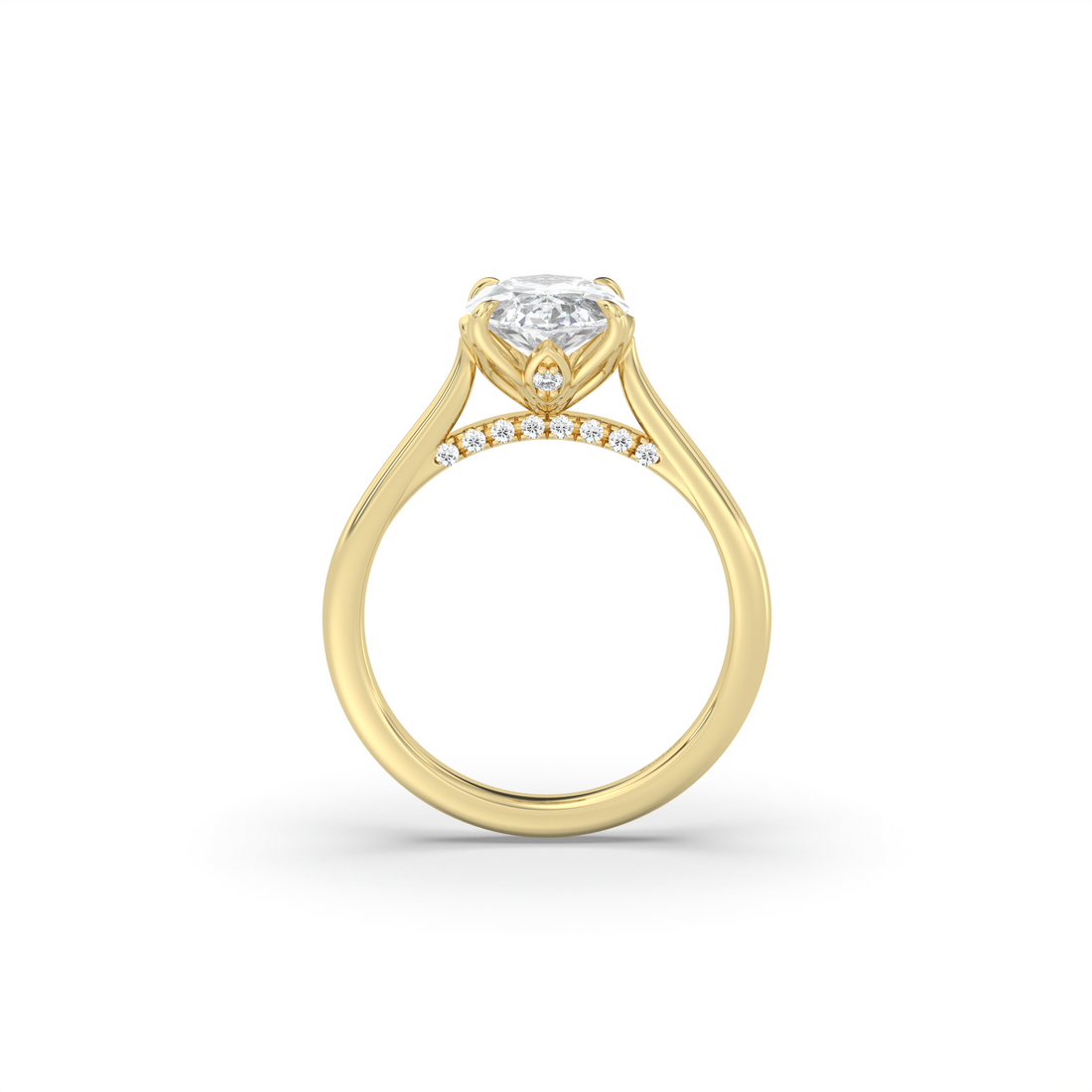 Signature Cathedral Petal and Pavé Bridge Diamond Ring