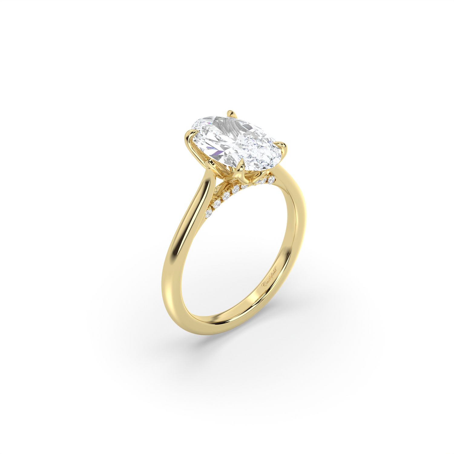 Signature Cathedral Petal and Pavé Bridge Engagement Ring