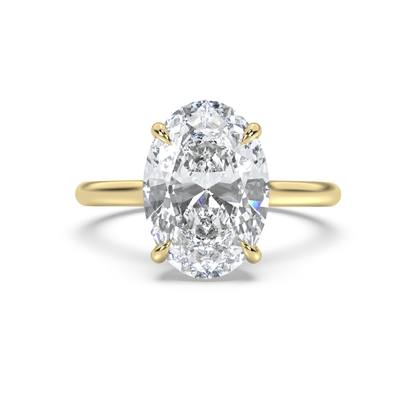 Cathedral Solitaire Moissanite Engagement Ring