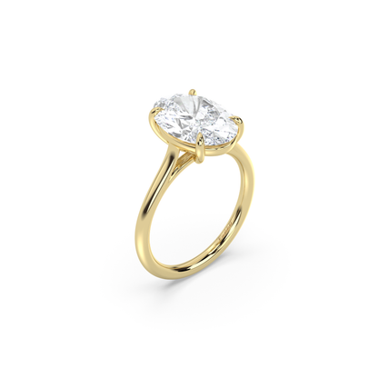 Cathedral Solitaire Moissanite Engagement Ring